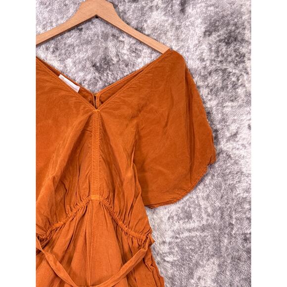 Anthropologie Jumpsuit Medium Womens Corey Lynn Calter Orange Cupro Wide Leg - Picture 2 of 9